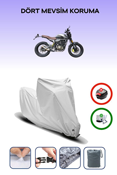 Breen Gray Lock Compatible Yuki Zy125-15A Scrambler Compatible Motorcycle Tarpaulin Waterproof