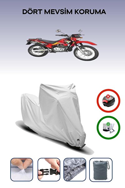 Breen Gray Lock Compatible Mondial 150 Ut Compatible Motorcycle Tarpaulin Waterproof