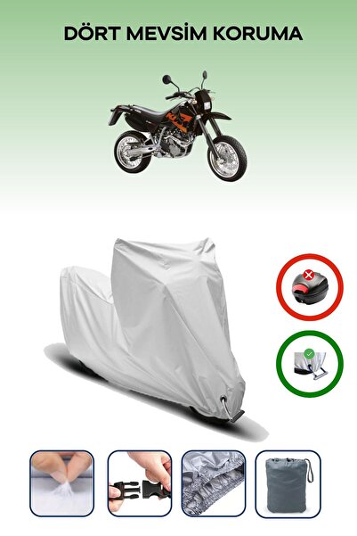 Breen Grey Lock Compatible Ktm 640 Lc4 Compatible Motorcycle Tarpaulin Waterproof