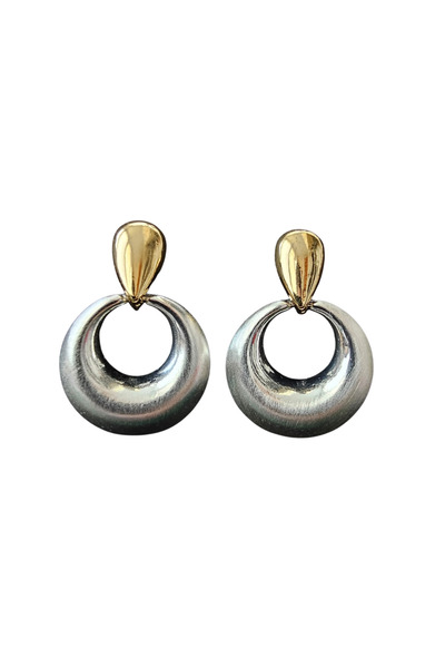 Abundo Cercei din inox Ianna auriu si argintiu