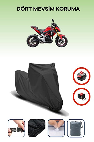 Breen قفل حقيبة خلفية أسود غير متوافق مع RKS RN 180، قماش متوافق مع الدراجات النارية، 4 مواسم