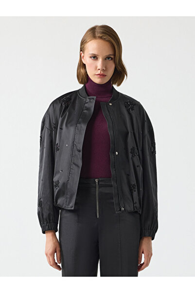 Unique Parachute fabric embroidered bomber jacket