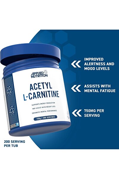 applied nutrition Acetyl L-Carnitine Karnitin Brain Strength Energy Boost Wei...