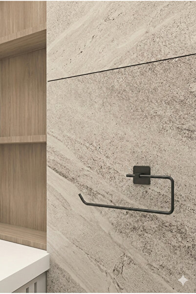 BEYZANA Yapışkanlı Siyah Kare Solo Havluluk | Rulo Havlu Askısı | Dolap Altı ...