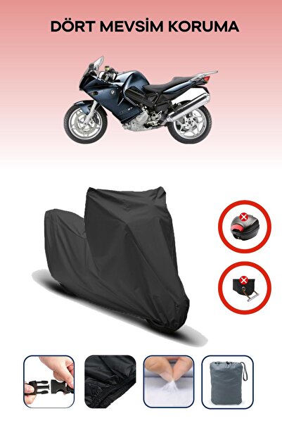 Breen قفل حقيبة خلفية أسود غير متوافق مع BMW F 800 ST، قماش متوافق مع الدراجات النارية، 4 مواسم