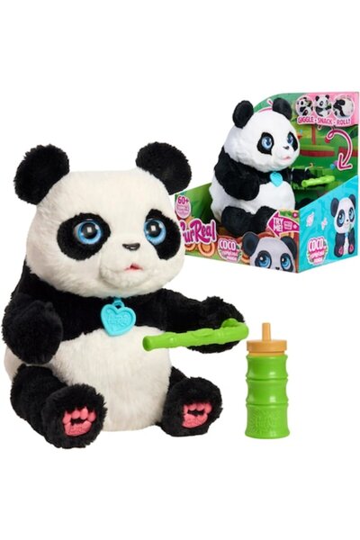 JustPlay Jucărie interactivă Just Play, Panda Coco, 27 cm, alb-negru