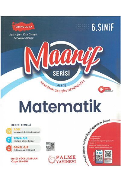 Palme Yayınevi Palme Yayınları 6. Sınıf Maarif Serisi Matematik Haftalık Dene...