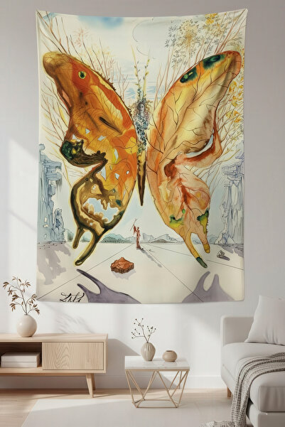 Nivendi Kelebek Gemisi Kumaş Duvar Örtüsü Ev Dekorasyon Duvar Halısı Tapestry