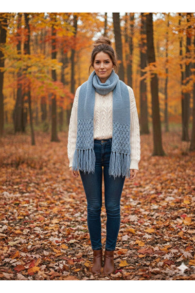 As Reyon Saçaklı Triko Atkı Şal