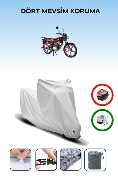 Breen غطاء دراجة نارية متوافق مع غطاء دراجة نارية من نوع Arora CG50 باللون الرمادي مقاوم للماء