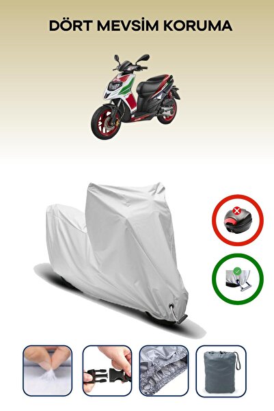 Breen غطاء دراجة نارية متوافق مع Aprilia SR 150 باللون الرمادي مقاوم للماء