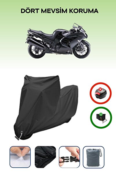 Breen Black Lock Compatible Kawasaki Zzr 1400 Abs Compatible Motorcycle Tarpa...