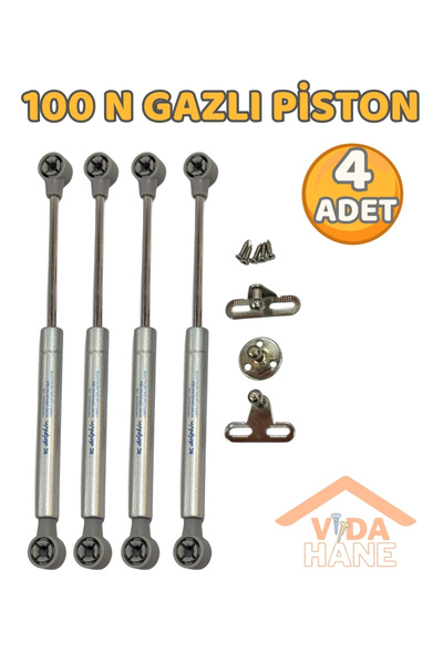 Dolphin VİDA HANE 4 ADET GAZLI PİSTON MONTAJ SETİ DAHİL 100 N - 27 CM