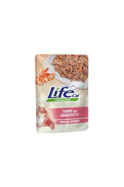Life Cat لايف كات طعام رطب للقطط بالتونا و الجمبري 70g