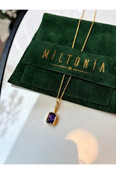 Miltonia Mor Zirkon Taş 925s Gümüş Kolye