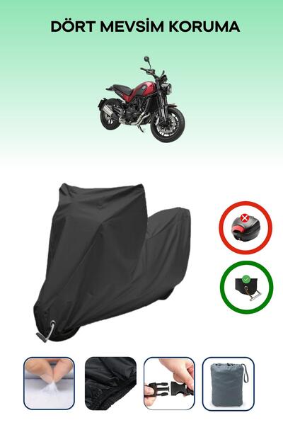 Breen غطاء دراجة نارية متوافق مع Benelli Leoncino 250 متوافق مع اللون الأسود مقاوم للماء