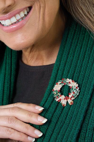 New Obsessions Yılbaşı Çelenk Broş Yaka İğnesi