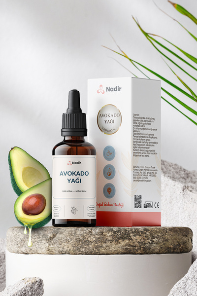 Nadir Kimya Avokado Yağı 10 ml – %100 Doğal – Taşıyıcı Yağ – Cilt & Saç Bakımı – Masaj