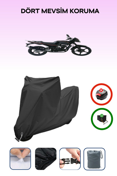 Breen Black Lock Compatible Kuba Faswind 200R Compatible Motorcycle Tarpaulin...