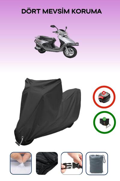 Breen غطاء دراجة نارية متوافق مع Kuba GS 125 متوافق مع اللون الأسود مقاوم للماء