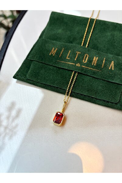 Miltonia Kırmızı Zirkon Taş 925s Gümüş Kolye