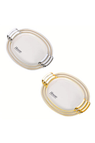 JML1 Set de 3 tăvi decorative cu mâner, diferite dimensiuni din plastic, en-gros