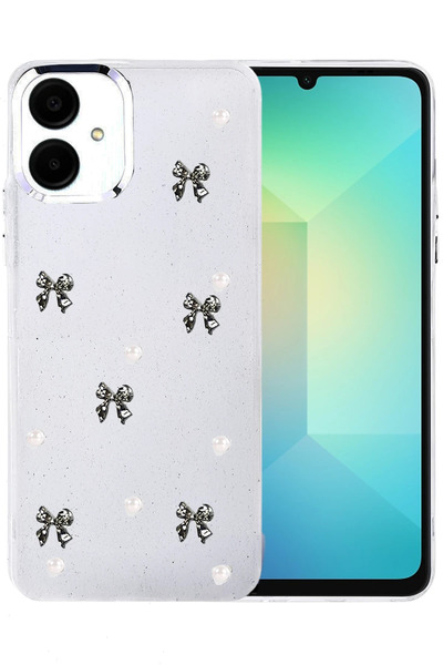 Nezih Case Samsung Galaxy A07 Compatible Transparent Glittery Elegant Case