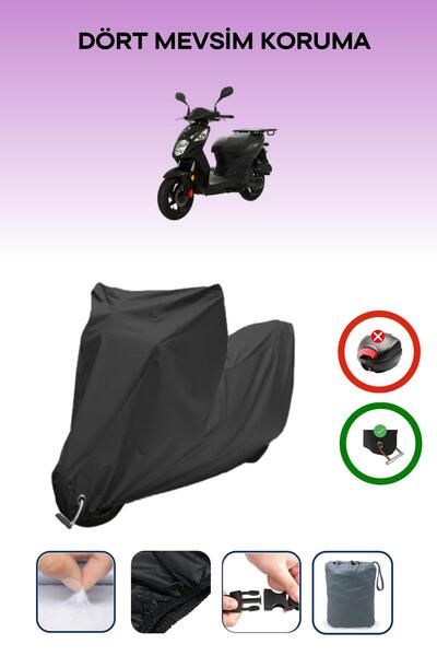 Breen غطاء دراجة نارية متوافق مع SYM Xpro 125 متوافق مع اللون الأسود مقاوم للماء