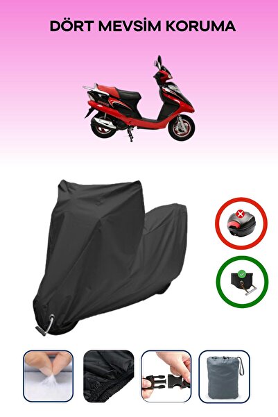 Breen Black Lock Compatible Mondial 100 Rt Compatible Motorcycle Tarpaulin Wa...
