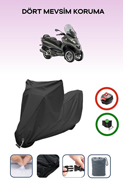 Breen Black Lock Compatible Piaggio Mp3 400 Compatible Motorcycle Tarpaulin W...