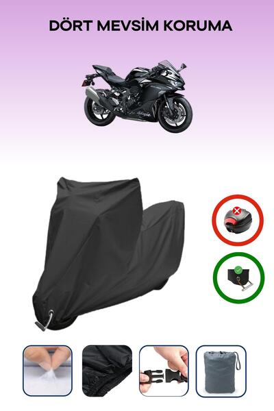 Breen غطاء دراجة نارية متوافق مع كاواساكي نينجا ZX-4R متوافق مع اللون الأسود مقاوم للماء