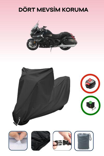 Breen غطاء دراجة نارية متوافق مع BMW K 1600 Bagger متوافق مع اللون الأسود مقاوم للماء