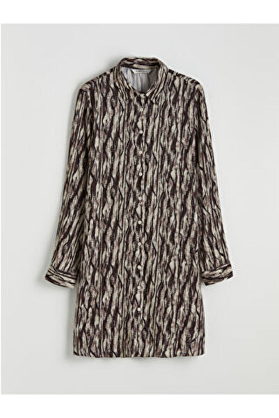 LC Waikiki Brown Patterned Women's Shirt Tunic