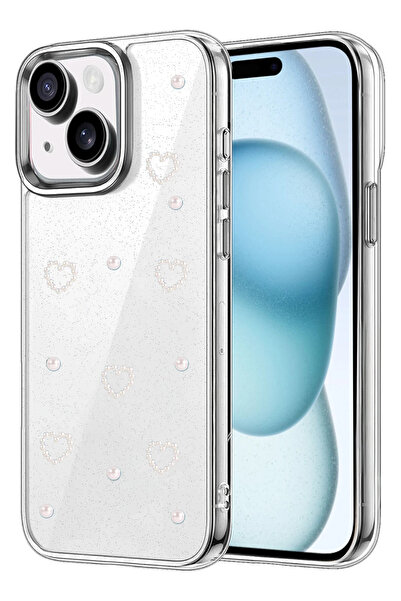 Nezih Case Apple iPhone 14 Plus /15 Plus Compatible Transparent Glittery Eleg...