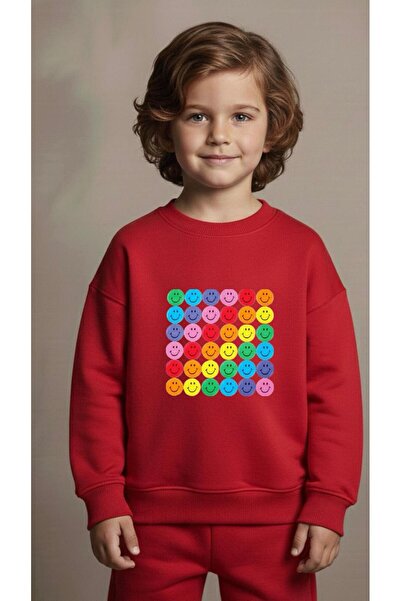 playwear Φούτερ ομάδας με στάμπα EMOJIS για κορίτσια και αγόρια, με λαιμόκοψη...