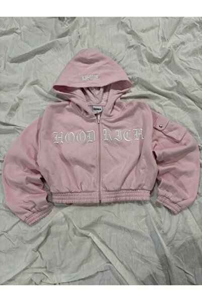 Zoya Boutique Kapüşonlu Fermuarlı Crop Sweatshirt