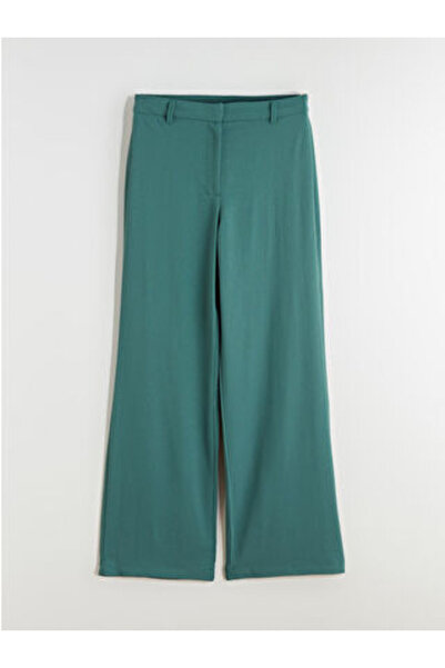 LC Waikiki M1 Season Green Standard Fit Wide Leg Women's Trousers