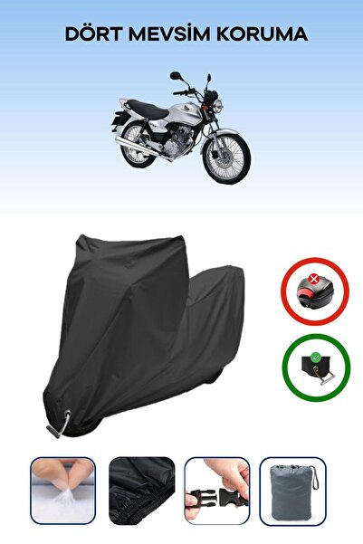 Breen Black Lock Compatible Honda Cg 125 Compatible Motorcycle Tarpaulin Wate...