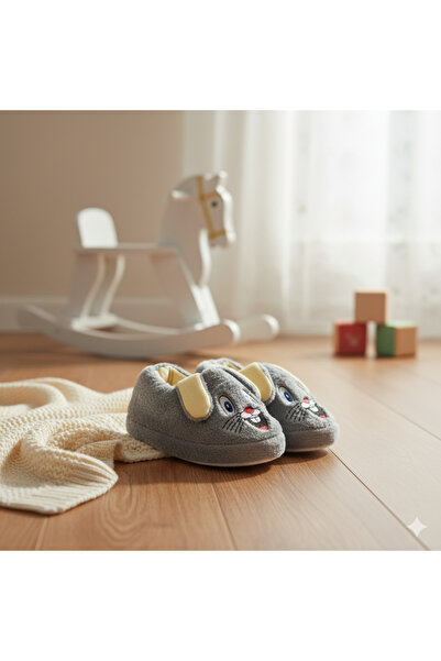 Valenta Sevimli Çocuk Bebek Tavşan Panduf Ev Ayakkabısı Kreş Ayakkabısı Patik