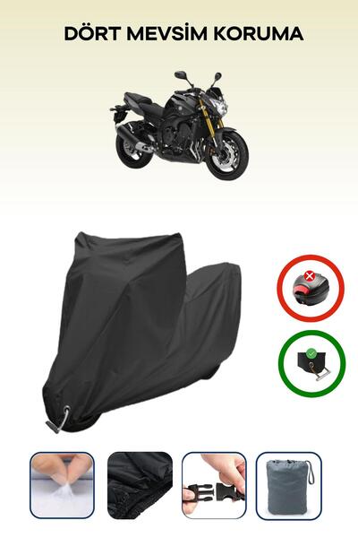 Breen قماش دراجة نارية متوافق مع Yamaha FZ8 باللون الأسود مقاوم للماء
