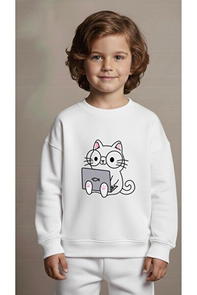 playwear Hanorac de echipă cu imprimeu PC pentru fete și băieți, cu gât rotun...