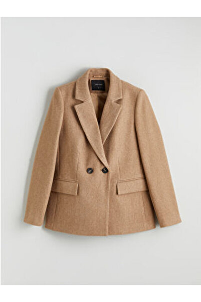 LC Waikiki Artı-Store Double-Breasted Women's Jacket with Collar and Long Sle...