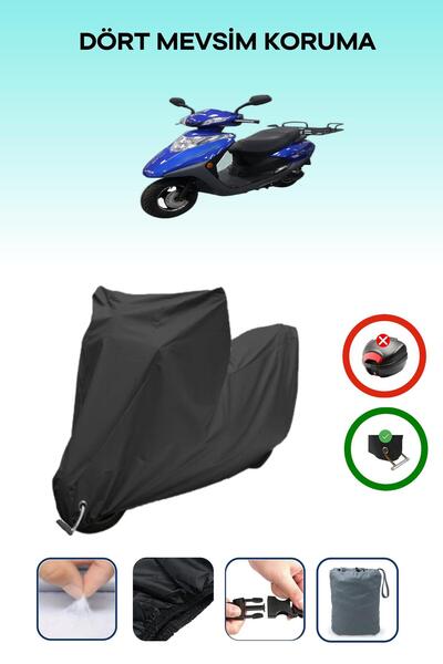 Breen Black Lock Compatible King Motor Spica 50 Compatible Motorcycle Tarpaulin Waterproof