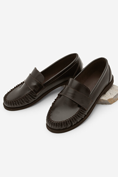 Marjin Women's Loafer Moccasin Casual Shoes Margos Brown