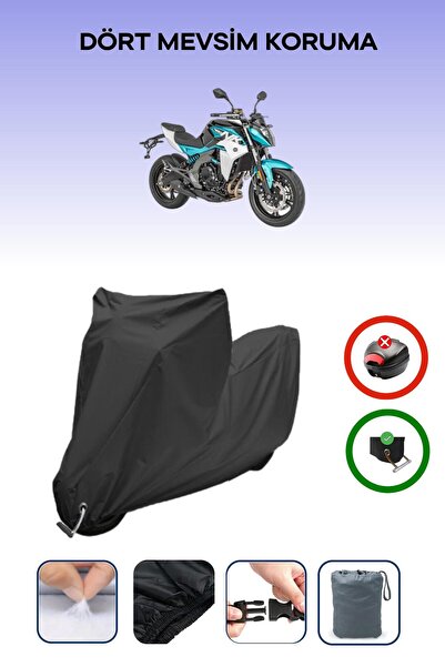 Breen Black Lock Compatible Cfmoto 400Nk Compatible Motorcycle Tarpaulin Wate...