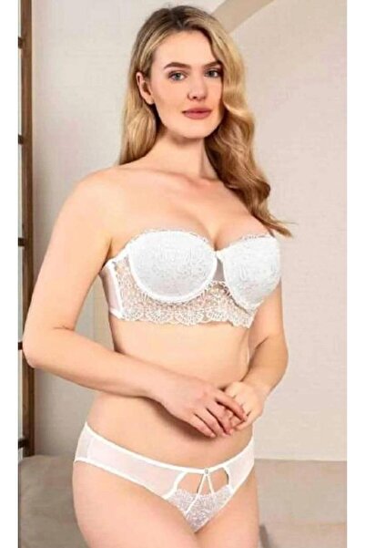 Nurteks 4558 طقم حمالة صدر بدون حمالات مع دعم من الدانتيل