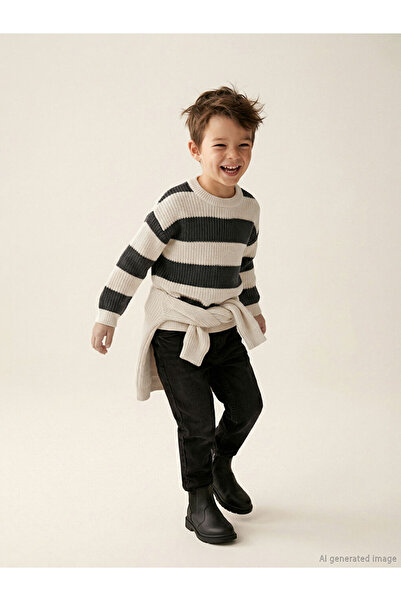 LC Waikiki Pulover pentru băiat LCW Kids Antracit Crew Deck