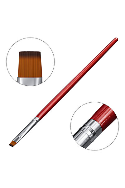 SELA Pensulă pentru gel și unghii cu tub protector, nr. 8