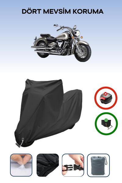 Breen غطاء دراجة نارية متوافق مع Yamaha Wild Star XV 1600 متوافق مع اللون الأسود مقاوم للماء