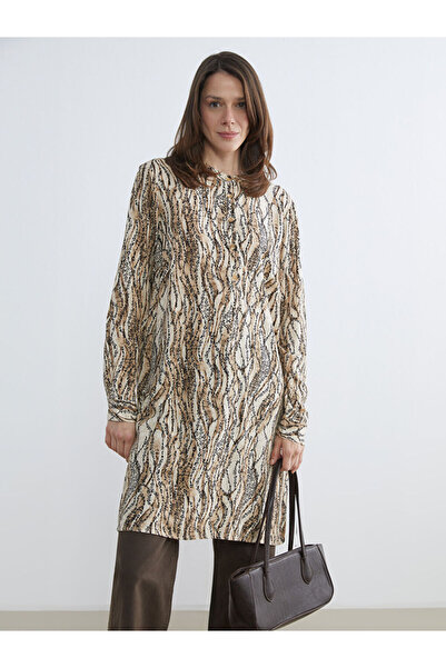 LC Waikiki New season deals from güli̇s gym brown dominant collar patterned w...